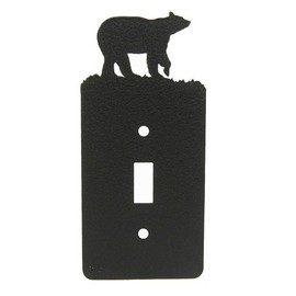 Bear Toggle Light Switch Wall Plate (Single Toggle, Black) - MADE IN USA