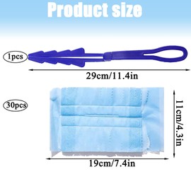 30 Pcs Flash Dust Magnet, Blue Dust Magnet Refills, Disposable Fluffy Dusters Refills, Superfine Dust Magnet Starter Kit with Handle for Cleaning Home, Furniture, Offices, Blinds, Car