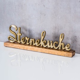 levandeo Star Kitchen Lettering Length 40 cm Metal Black Mango Wood Decorative Stand Table Decoration Kitchen Decoration Letters Gift