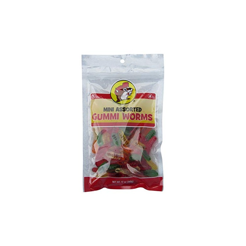 Buc-ee's Gummi Worms Candy in a Resealable Bag, 12 Ounces