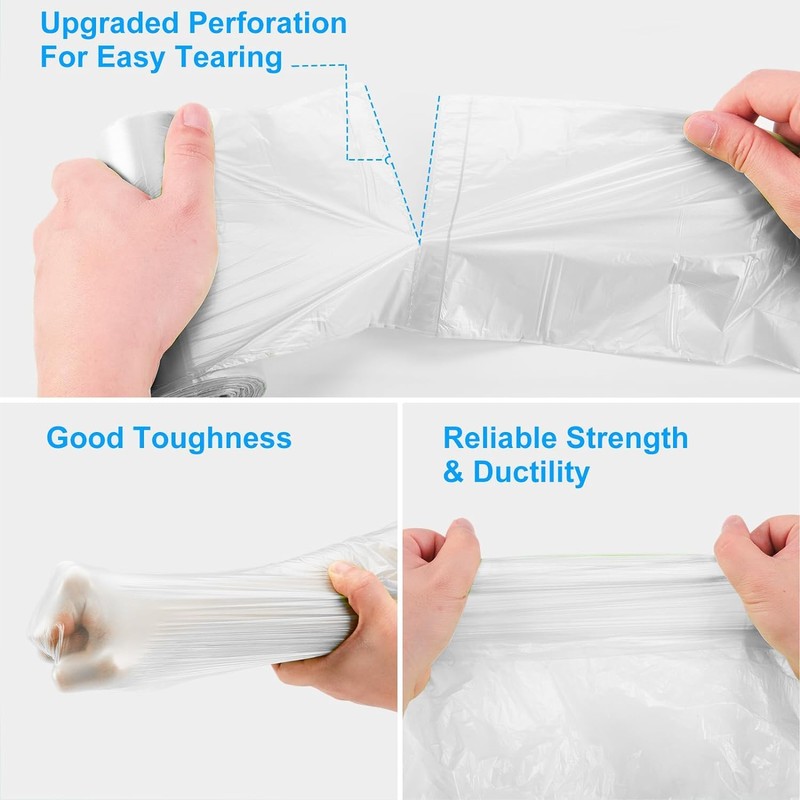 1.2 Gallon Small Biodegradable Trash-Bag Mini-Garbage-Bags - White Compostable 200