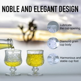 Soopiiso Cordial Glasses Set of 8（1.7oz 50ml） Stemmed Liquor Glasses for Tequila Sherry Liqueur - Ideal for Home Bar Cocktail Parties Wedding Gifts