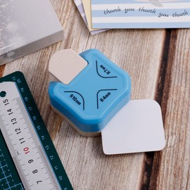 3 Way Corner Rounder Punch, 4mm,7mm,10mm,3 in 1 Corner Cutter Corner Paper Punch for Card Making Scrapbooking Paper Craft (blue)