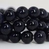 Synthetic Blue Goldstone 8mm Round Beads Stretch Bracelet 7" Unisex