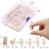 102 Pcs Wood Push Pins 6 Sizes Thumb Tacks for