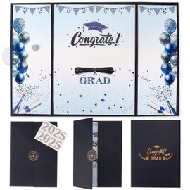 Blue Class of 2025 Graduation Signature Book – Creative Guest Book Alternative for High School & College Graduates, 2025 Graduation Party Decorations Keepsake Gifts