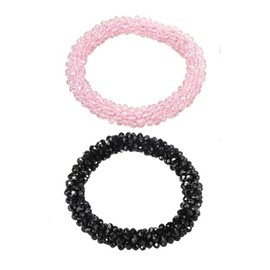 2Pcs Elastic Crystal Rubber Band Headband, Simple Hair Scrunchies Hair Ties Hair Rope Ponytail Hair Holders