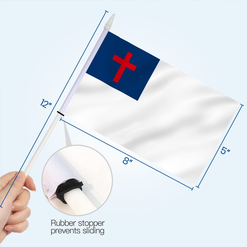 Anley Christian Mini Flag 12 Pack - Hand Held Small