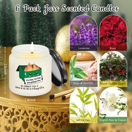 6 Set Scented Candles Gifts Inspirational Candles for Coworker Employee Appreciation Week Mother's Day Birthday Funny Dumpster Aromatherapy Gifts, 3.5 oz 6 Fragrances(Fresh Scents)