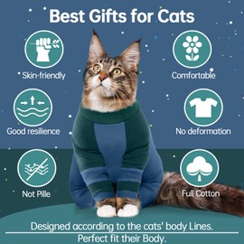 Sticky Hair Cat Clothes,Cat Recovery Suit Cat Pajamas for Cats Only, Sphynx Hairless Cats Sweater, Kitten Hair Sticky Onesie Cat Turtleneck, Anti-Licking or Skin Disease Recovery Suit for Cats