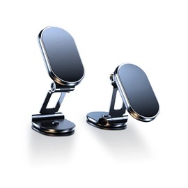 NIERBO Soporte Magnético Celular para Auto, 2 Paquetes de Mini Porta Celular Imán para Automóvil, Plegable y Rotación de 360°, 8 imanes Fuertes, Apto para Todos los teléfonos