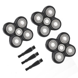 Cabezales de repuesto universales para afeitadora de 5 hojas, 3 piezas, compatibles con Freedom Bird y más afeitadoras de cabeza, cabezales de repuesto para afeitadora de 5 hojas con cubierta de cuch