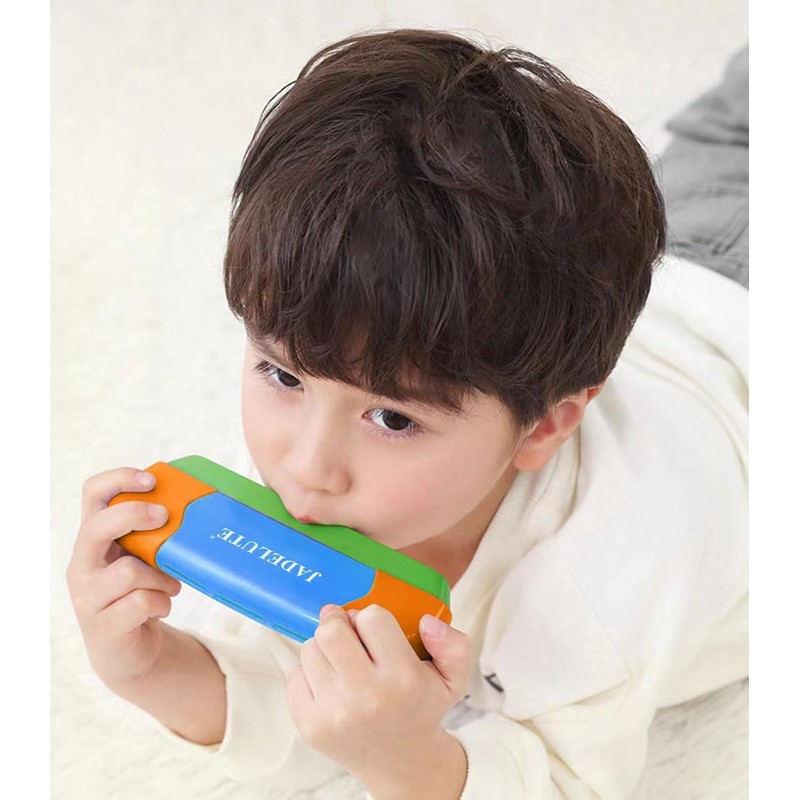 Harmonica | 16-Hole Musical Instrument for Early Education (Blue)