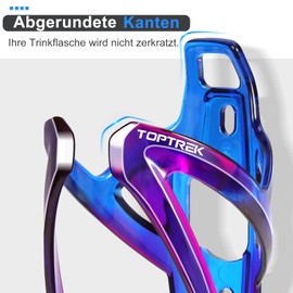 toptrek Bicycle Bottle Holder, Colour Gradient, Drink Holder, Bicycle, 36 g, Lightweight PC Water Bottle Holder, Durable for 6.5-8 cm Water Bottles, Bicycle Bottle Holder for MTB, Road Bike, Mountain
