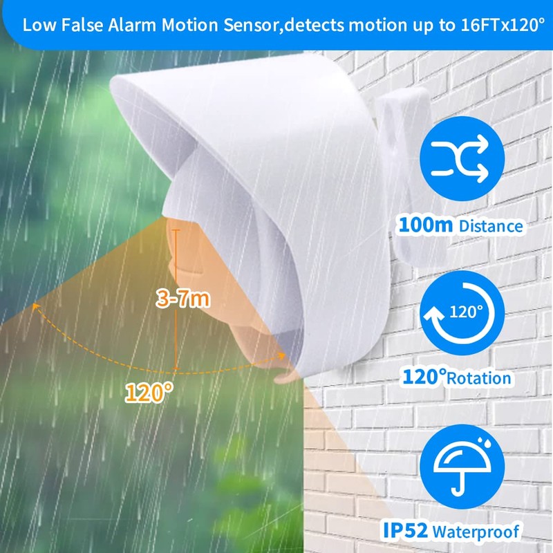 Motion Sensor Alarm System, Doorbell, 38 Ringtones, Home Security, Driveway