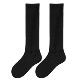 konamiya High Socks, Kids' Socks, Ribbed, 2 Pairs Set, School Socks, For Children, Boys and Girls, Cotton Blend, Comfortable Fit, Girls, White, Black, School Entrance Ceremonies, Graduation Ceremonies