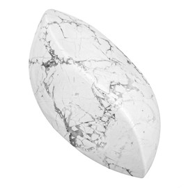 SUNYIK Polished Leaf Crystal Worry Stone for Anxiety and Stress, Healing Palm Pocket Stone for Massage Reiki Meditation, White Howlite Turquoise