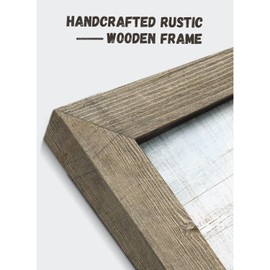 Nature Scene Wooden Framed Art：Horses&Vintage House under the Mountain Painting Print with Framed for Bathroom (12'' x 16'' x 1 Panel)