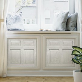 RoomMates RMK12005WP White Beveled Wood Paneling Peel and Stick Wallpaper