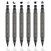 Ownest 6 Pcs Waterproof Smudge-proof Eyeliner Stamp Pen Set -