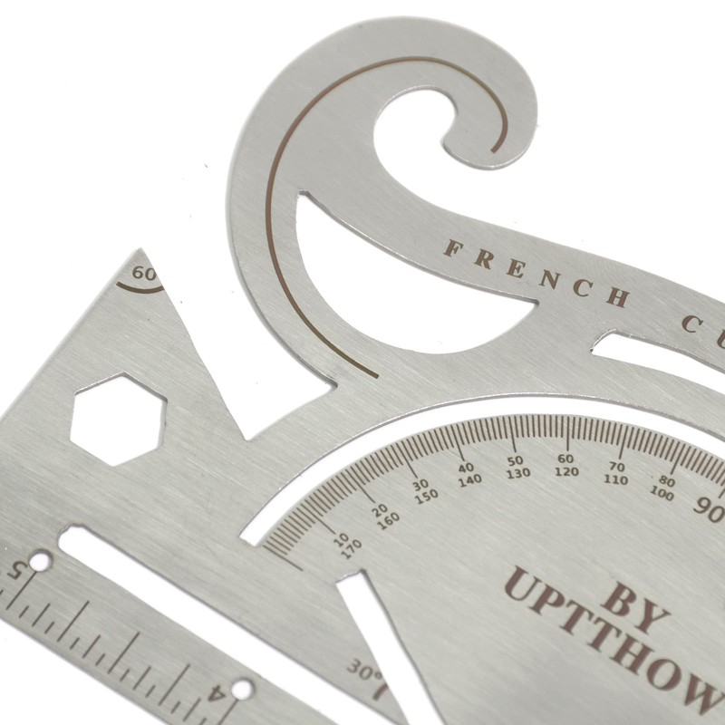 UPTTHOW Leather Tools French Curve Protractor Triangles Andcircle Gauge All-in-one