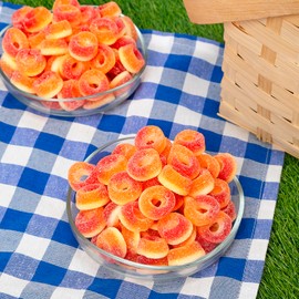 Kervan Candy Bebeto Peach Rings - Fruity, Soft, Sweet & Sour Gummy Candy Bulk for Kids, Gift Snacks and Parties - Peach Gummies Big Party Size Bag (5 lbs)