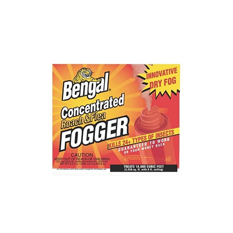 Bengal Chemical 55201 Roach and Flea Indoor Fogger, 3-2.7 oz.