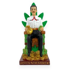 GCK 10 Inch Statue Bust of Jesus Malverde Sinaloa Figurine Mexico Imagen Estatua Figure