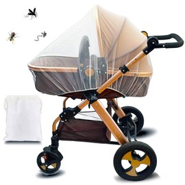 COREMOON Mosquitera para Cochecito Bebe,Redes para Insectos de Cochecito con Bolsa Almacenamiento,Mosquitera para Cochecito Bebe Portátil Transpirable (Blanco)
