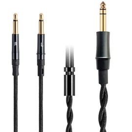 FAAEAL Audio Cable Compatible with Hifiman Sundara HE4XX HE400SE HE-350 Meze99 Classics Denon AH-D9200 Sony MDR Z1R Headphones 6.35mm(1/4") to Dual 3.5mm 6.5ft