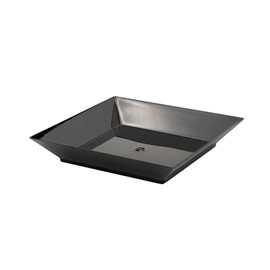 3.9 x 3.9 Inch Party Plates, 100 Disposable Appetizer Plates - Elegant, Square, Black Plastic Serving Plates, Durable, For Weddings Birthdays, And More - Restaurantware