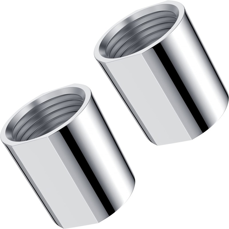 iFealClear 2PCS Brass Pipe Fitting, Shower Coupling, G1/2 x G1/2