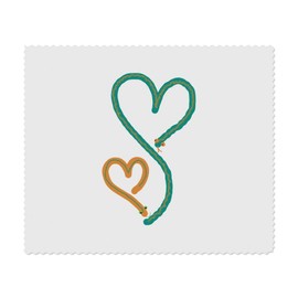 2 x 'Two Romantic Snakes' Microfibre Lens/Glasses Cleaning Cloths (LC00031777)