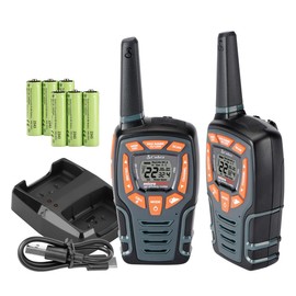 Cobra ACXT545 Weather-Resistant Walkie Talkies - Rechargeable, 22 Channels, Long Range 28-Mile Two-Way Radio Set (2-Pack)