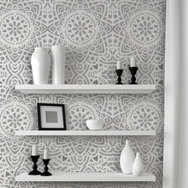 J BOUTIQUE STENCILS Wall Lace Decorative Stencil Madalyn Allover Reusable for DIY Wall Decor