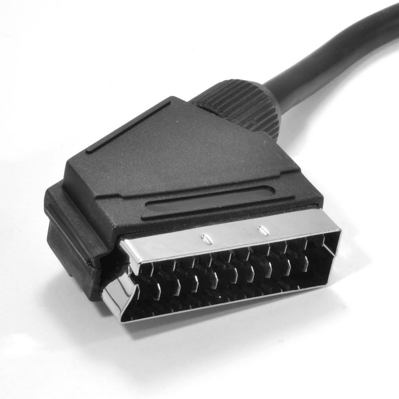 Black Round Scart Cable 21-Pin with Nickel-Plated Gold-Plated End 3