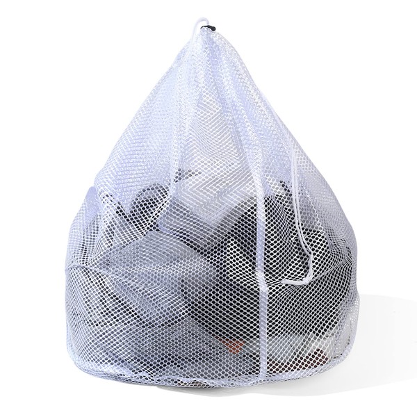 Mesh Laundry Wash Bag, Drawstring Laundry Bag, 60x80 cm Net