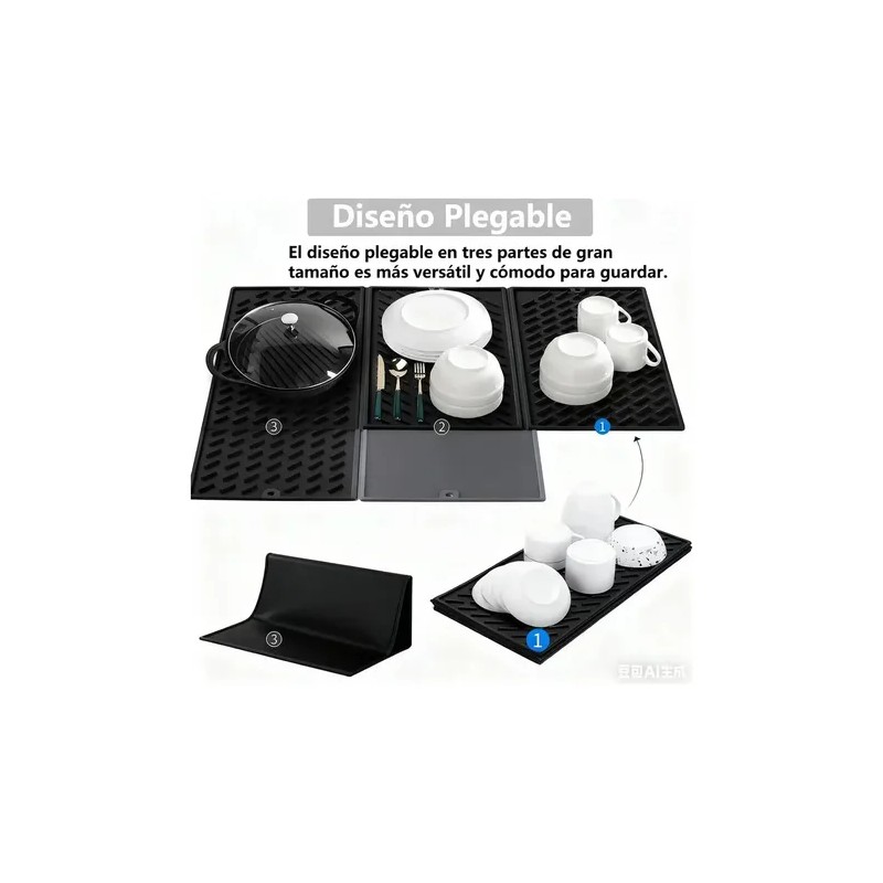 Tapete Plegable Para Secar Platos Para Mostrador De Cocina