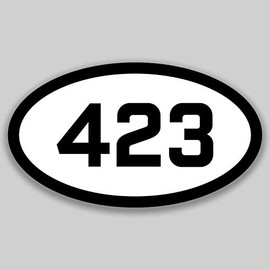 DHDM 423 Area Code Sticker Tennessee Chattanooga Bristol Cleveland City Pride Love | 5-Inches by 3-Inches | Premium Quality Vinyl UV Resistant Laminate PD2304