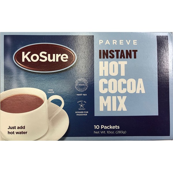 KoSure Parve Dairy Free Instant Hot Cocoa Mix 10 Packets Net Wt. 10oz