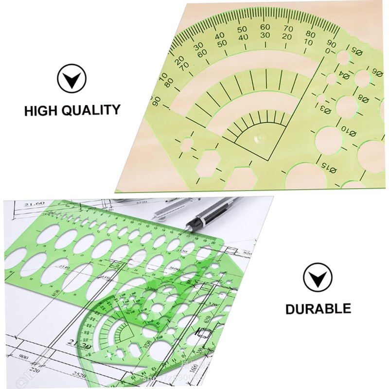 DOITOOL 11pcs Plastic Geometric Stencils Measuring Ruler Set for Architecture