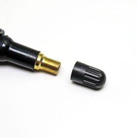 Plastic Valve Stem Covers Black Tire Valve Caps with Rubber Gasket Universal Long Air Valve Caps Dust Covers for TPMS20008 Rubber Valves (8 Pack)