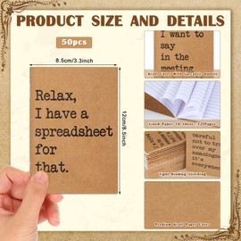 Spakon 50 Pcs Funny Notepads with Sarcastic Sayings Gift for Easter Office Coworker Funny Memo 3.3 x 4.7 Inches Kraft Paper Note Pad Snarky Humor Notebook Team Gifts for Office Colleague