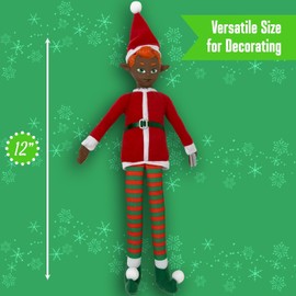 The Original Elf 12' Plush Christmas Elf Doll – Poseable Shelf Sitter with Dangling Legs – Perfect for Christmas Decorations, Toy Elf for Kids, Mini Elf Christmas Elves, and Elf Tree Topper