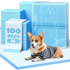 Powools Puppy Pads - Super Absorbent & Spill-Proof Pee Pads for Dogs with 6-Layer Material, Quick-Dry & Hassle-Free Potty Pads for Floors, Furniture, Vehicle, 22" × 22", 100 Packs