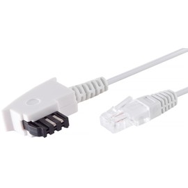 1aTTack.de 1 x 15 m - Router Cable TAE-F to RJ45 (8P2C) TAE Cable Connection Cable Router to Telephone Socket Compatible with DSL VDSL ADSL Fritzbox Internet - White
