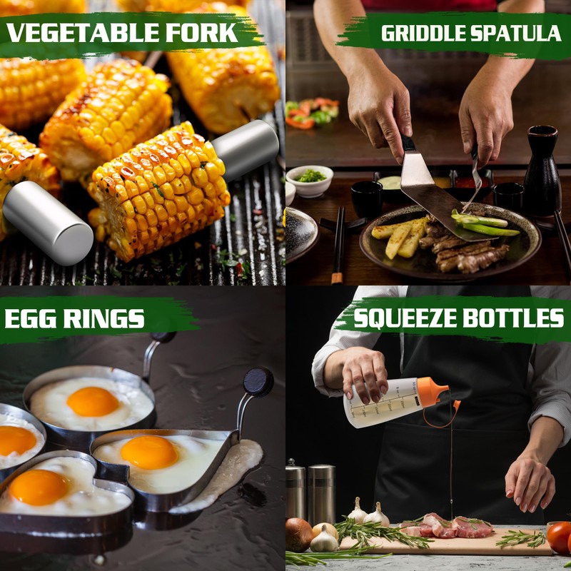120 Pcs Griddle Accessories Kit for Blackstone - Perfect Flat