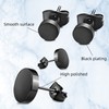 Black Stud Earrings 5 Pairs 4mm-8mm Stainless Steel Round Stud