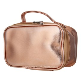 Square Tote Bag Portable Cosmetic Pouch (Gold) / 스퀘어 토트백 휴대용 화장품 파우치 (골드)