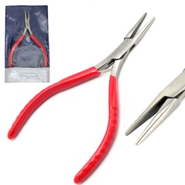 AAProTools 5" Stainless Steel Needle Nose Fisherman's Pliers Fisherman Plier With Vinyl Grips Red Color - 311L Plier